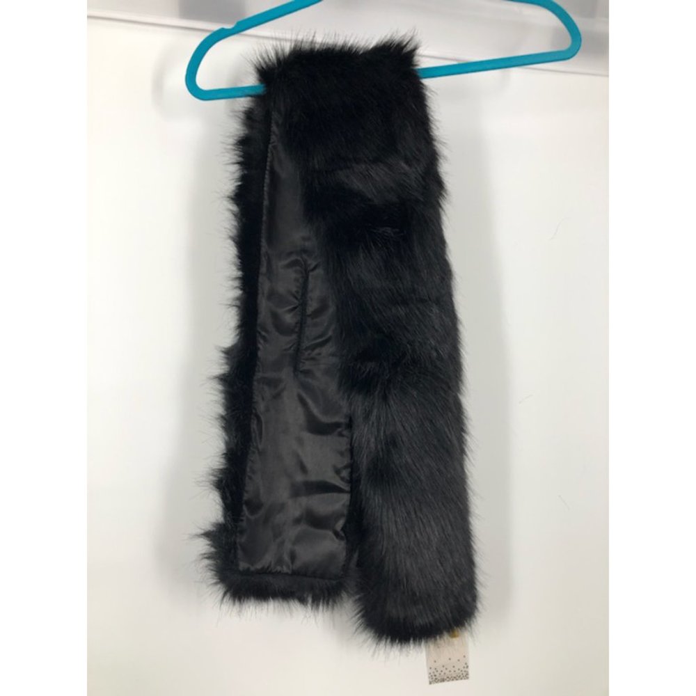 2 Chic Solid Black Faux Fur Stole Scarf